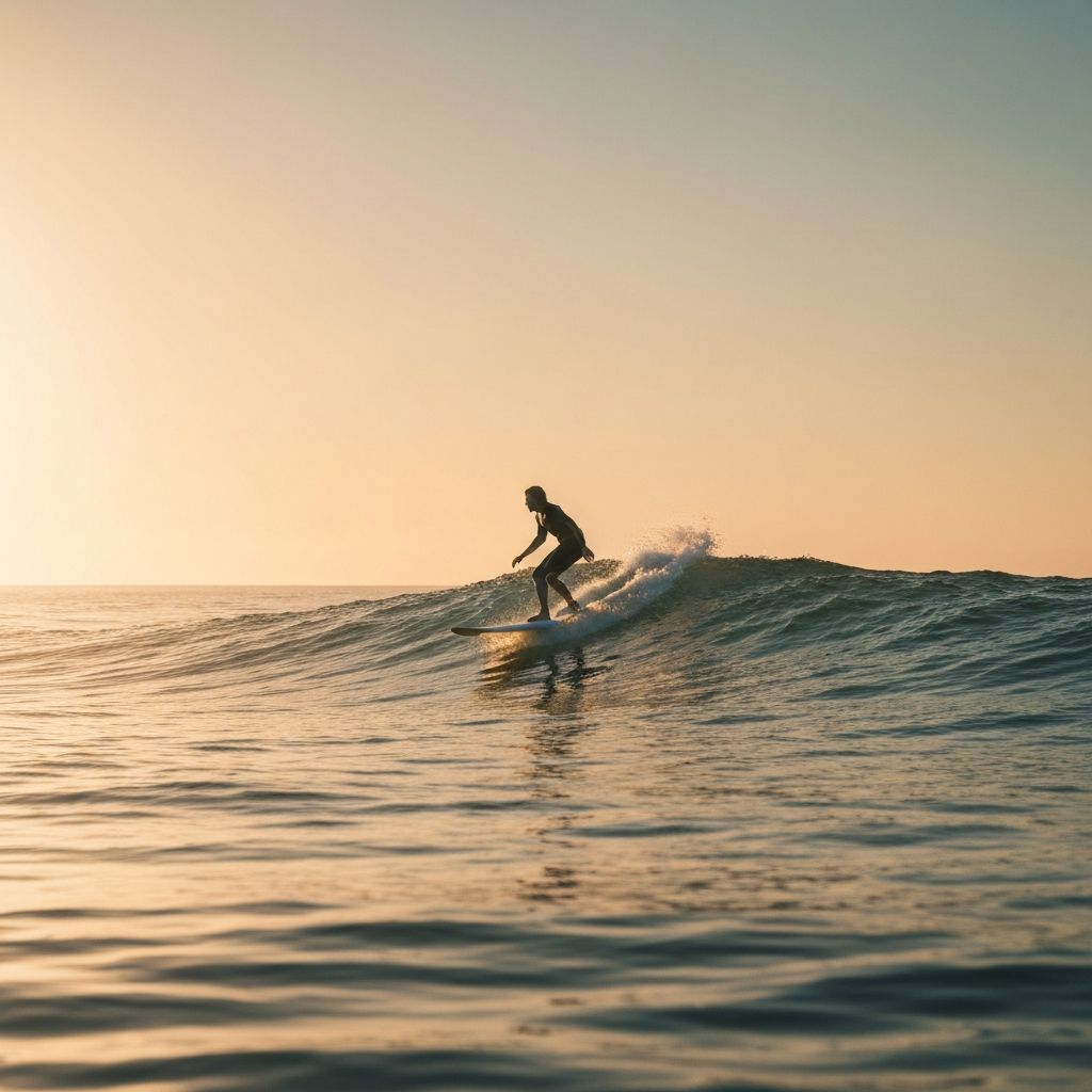 Perfect wave at sunset